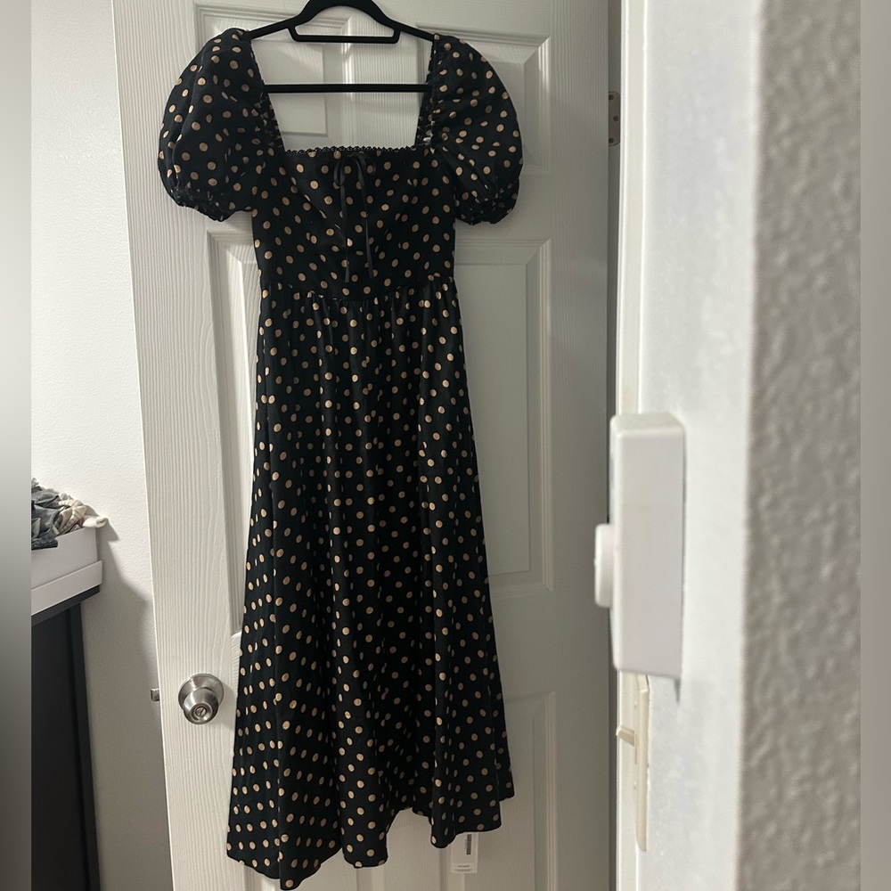 Reformation Marella Polka Dot Linen Dress Size 4 - Picture 5 of 11